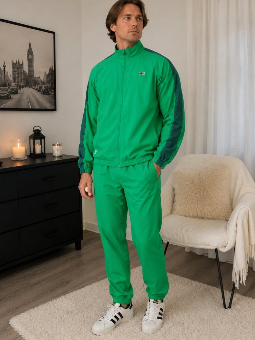 Lacoste Sport Danil Medvedev Green Tracksuit Jacket Pants Set Men’s M NWT